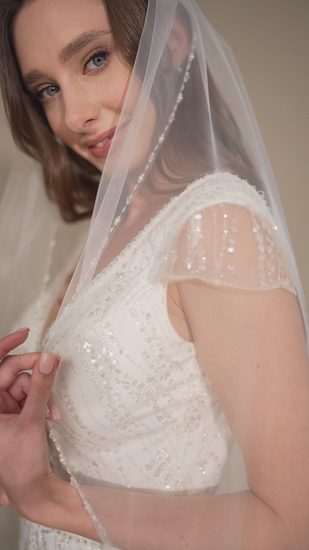 Crystal pearl edge veil video