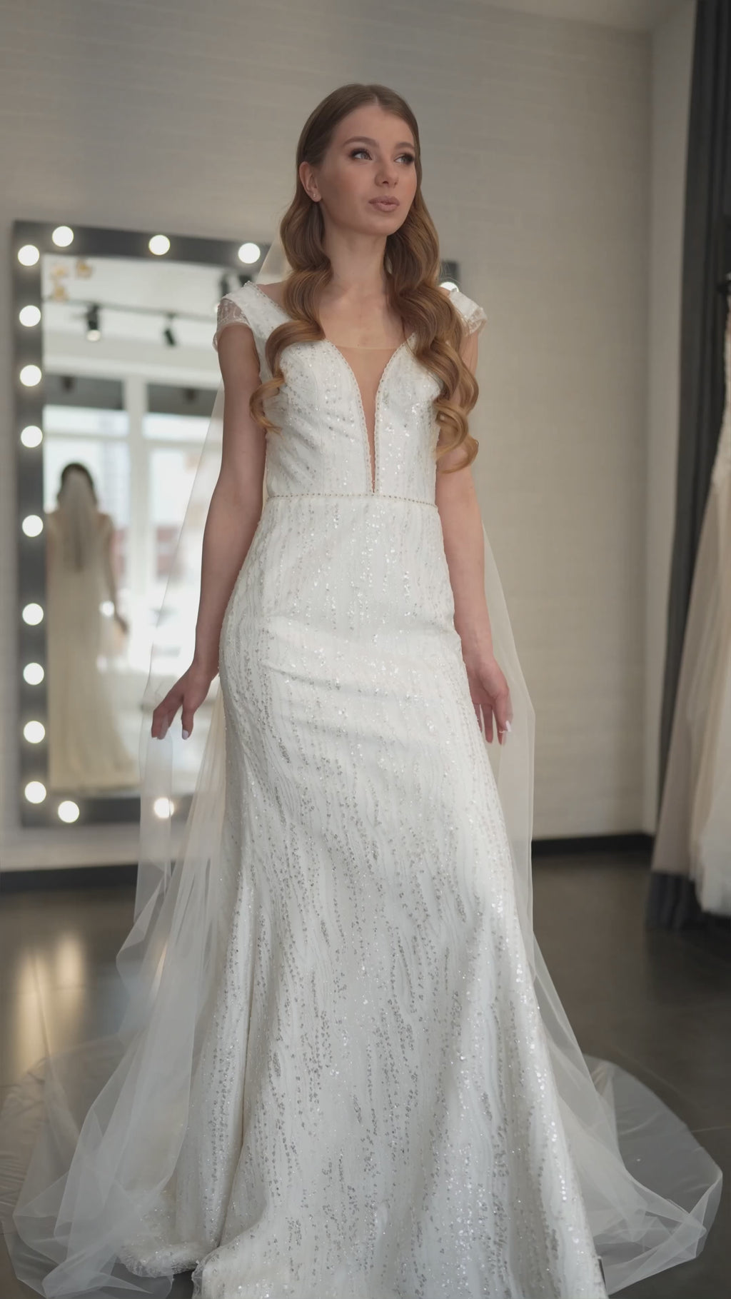Angel cut wedding veil