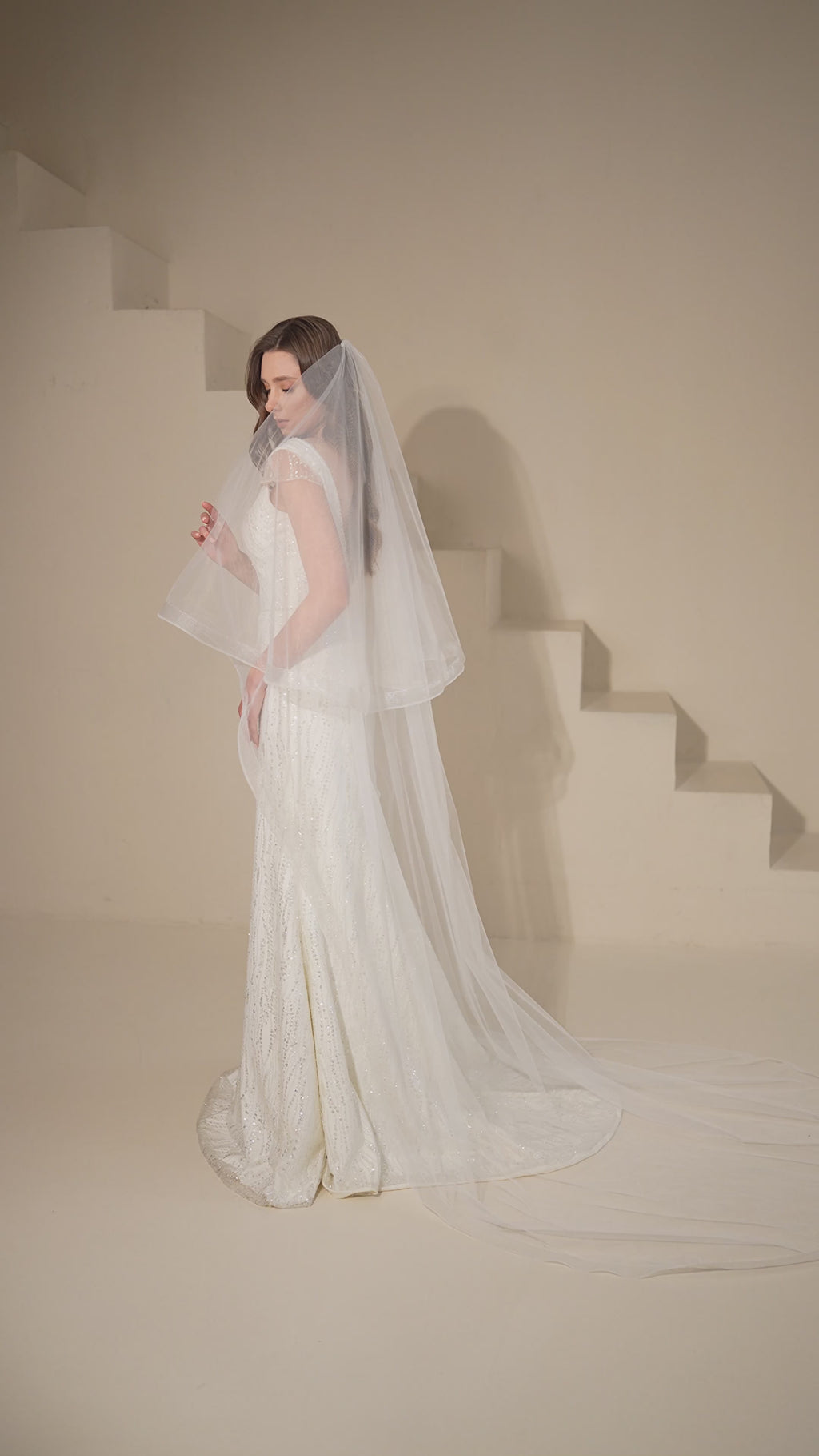 Horsehair trim blusher veil video